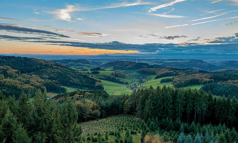 Sonnenuntergang Hünersedel gegen Süden © Peter Klüber